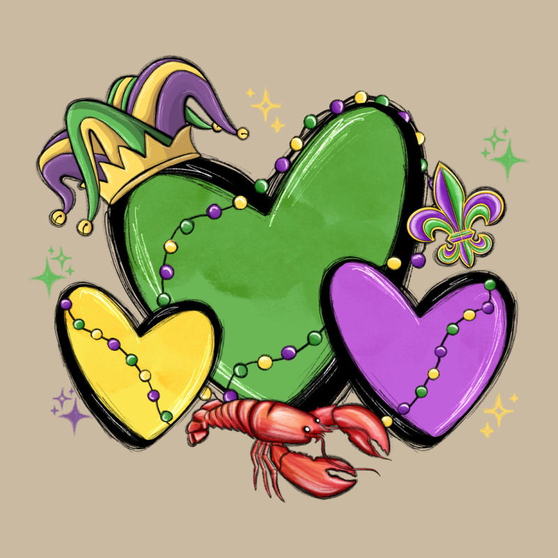 Mardi Gras Hearts Long Sleeve Tee by MaliasSmallBusiness | Teevron