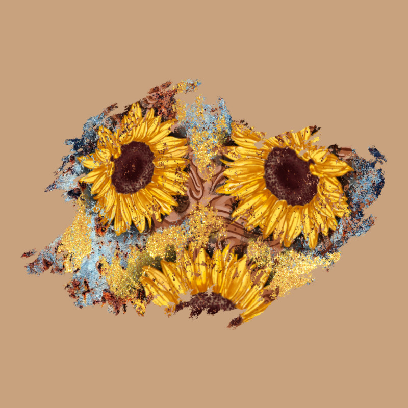 Sunflower Glitter Leather Patch Vintage Tee by AdoDesignShop | Teevron