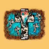 Bull Skull Cross Backgraund Vintage Hoodie | Teevron