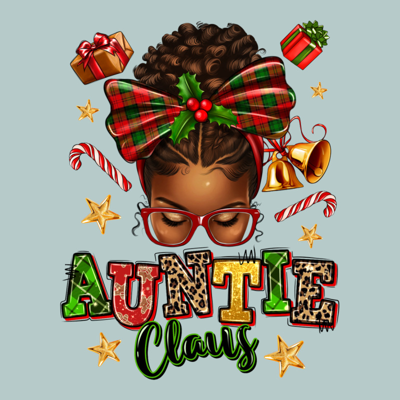 Auntie Claus Afro Messy Bun Heavy Core Tee by texasbilliewilder | Teevron