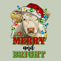 Merry And Bright Charolais Cattle Cow With Christm Ladies Tee | Teevron