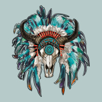 Indian Headdress With Bull Skull Heavy Core Tee | Teevron