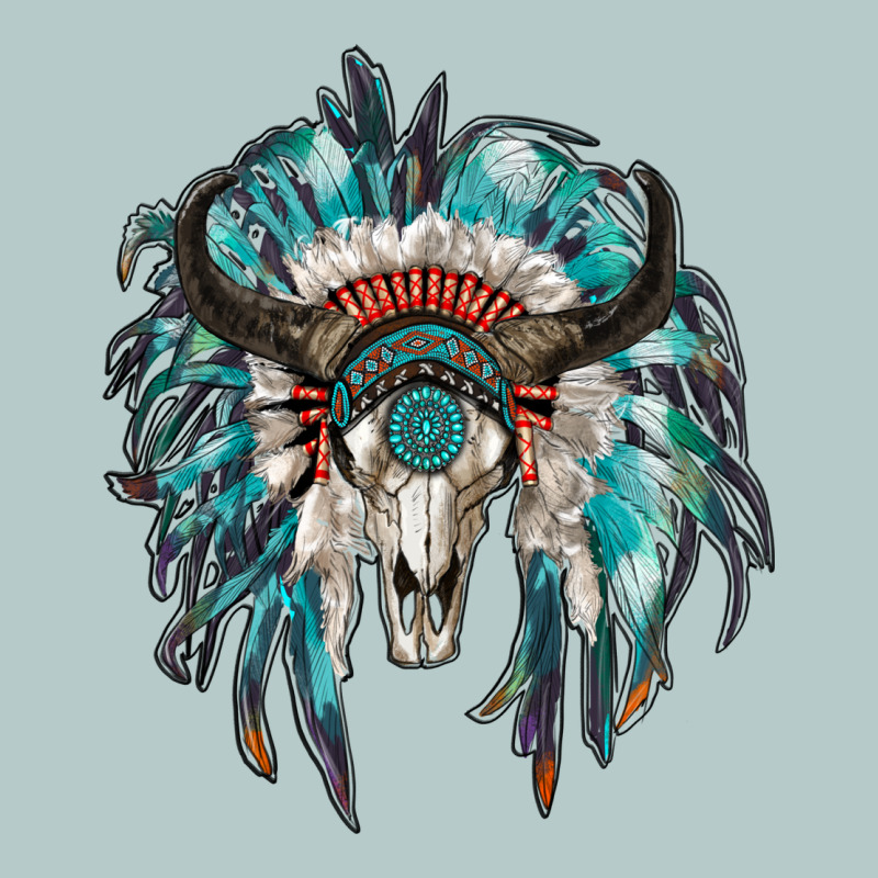 Indian Headdress With Bull Skull Heavy Core Tee by RanaPortraitStore | Teevron