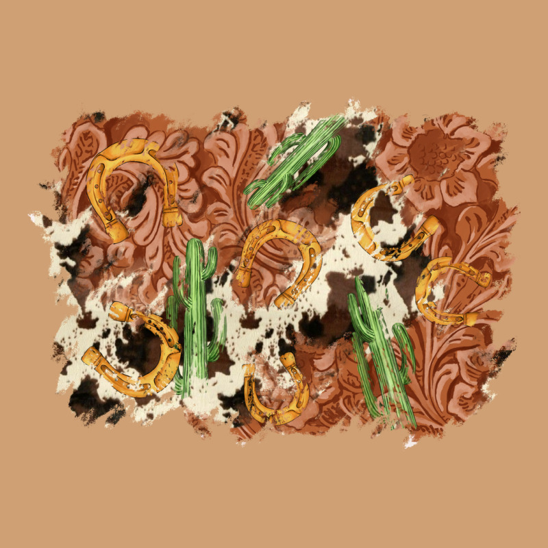 Horseshoe Cowhide Cactus Background Vintage Tee by AdoDesignShop | Teevron