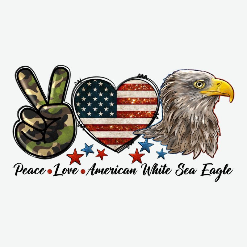 Peace Love American White Sea Eagle Urban Heavy Tee by LillyAllenDesigns | Teevron