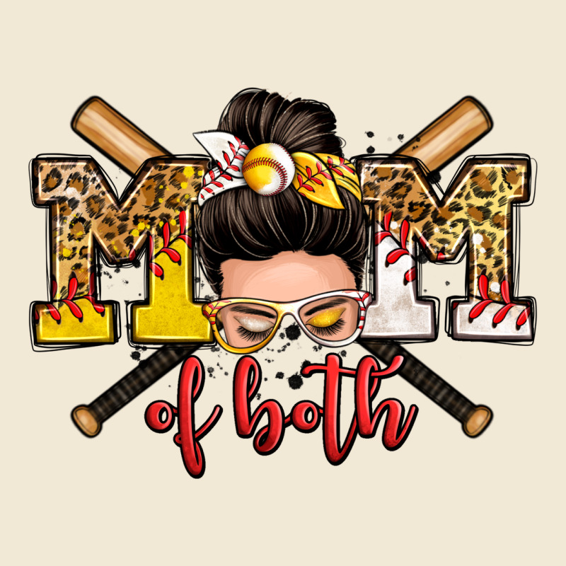 Mom Of Both Baseball And Softball Messy Bun Premium Tee by Zillion Design Studio | Teevron