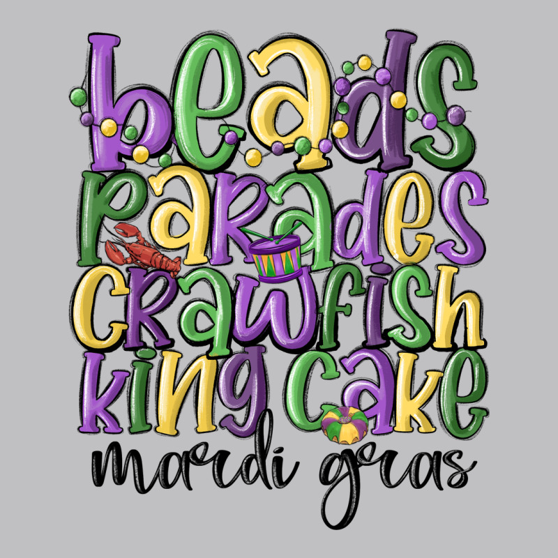 Beads Parades Crawfish King Cake Mardi Gras Long Sleeve Tee by MaliasSmallBusiness | Teevron