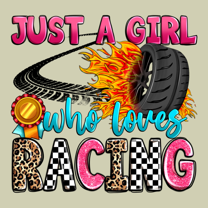 Just A Girl Who Loves Racing Heavy Core Tee by Zillion Design Studio | Teevron