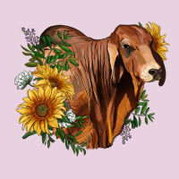 Brahman Bull With Sunflowers Ladies Tee | Teevron