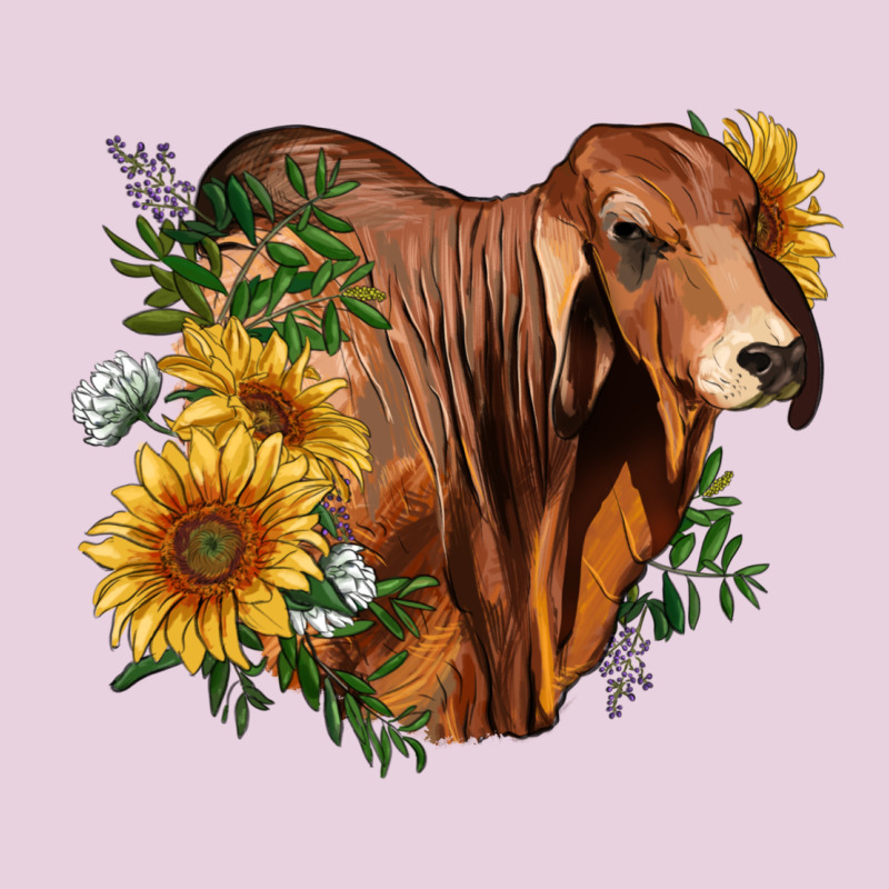 Brahman Bull With Sunflowers Ladies Tee by RanaPortraitStore | Teevron