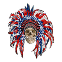 american flag indian headdress with skull | Teevron