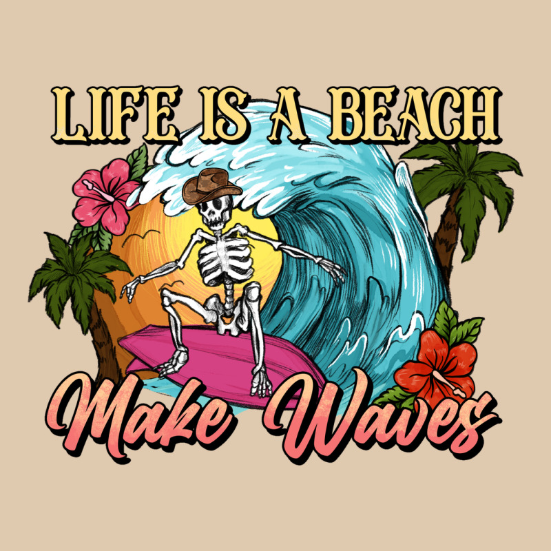 Life Is A Beach Make Waves Skeleton Heavyweight Sweatshirt by NancyCooperArtShop | Teevron