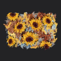 Sunflower Glitter Leather Background Vintage Tee | Teevron
