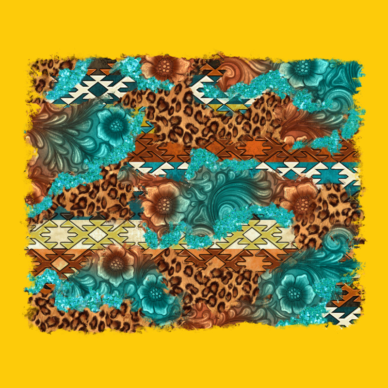 Leopard And Aztec Background Western Premium Hoodie by texasbilliewilder | Teevron