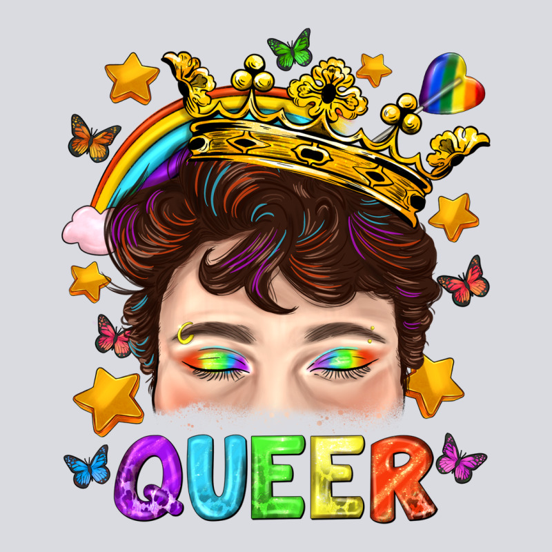 Lgbtq+ Queer Portrait With Crown And Rainbow Zipper Hoodie by BundleAndBundleShop | Teevron