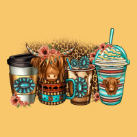 Serape Floral Longhaired Cow Coffee Cups Vintage Hoodie | Teevron