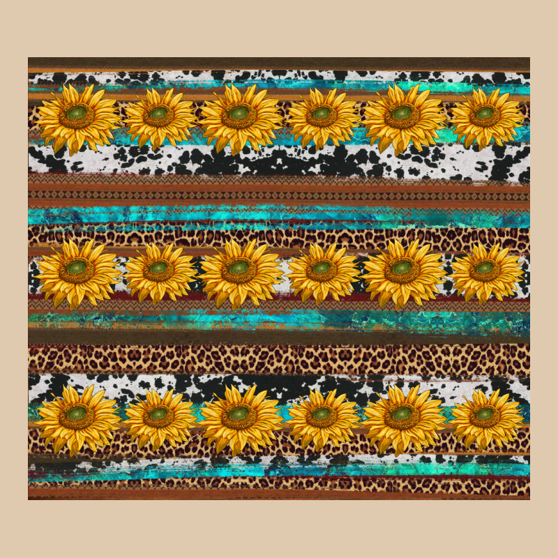 Sunflowers Leopard Cowhide Turquoise Heavyweight Sweatshirt by BarkalooDesign | Teevron