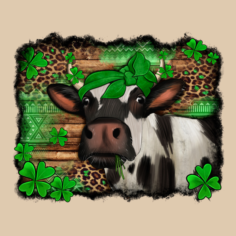 St Patricks Cow With Leopard Background Holstein Cow Heavyweight Sweatshirt by Jasminsmagicworld | Teevron