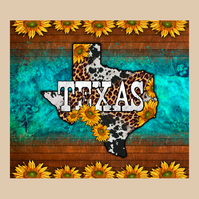 Sunflowers Cowhide Leopard Texas Map Heavyweight Sweatshirt by BarkalooDesign | Teevron