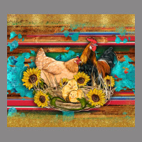 Western Coop Animals Farm Chicken Chick Rooster Sunflowers Wooden Sera Vintage Tee | Teevron
