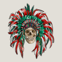 Mexican Flag Indian Headdress With  Skull Heavy Core Tee | Teevron