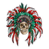 mexican flag indian headdress with  skull | Teevron