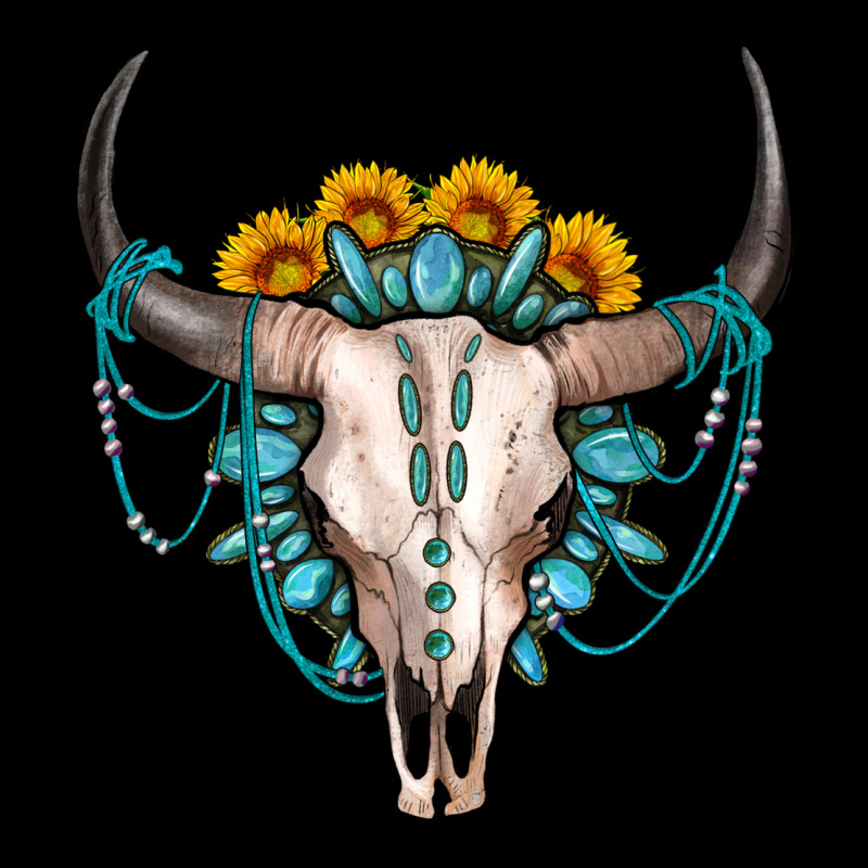 Sunflower Gemstone Bull Skull Urban Hoodie by OliviaCreatesArt | Teevron