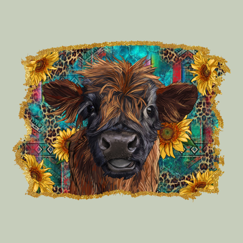 Highland Cow Calf With Western Background Ladies Tee by RanaPortraitStore | Teevron
