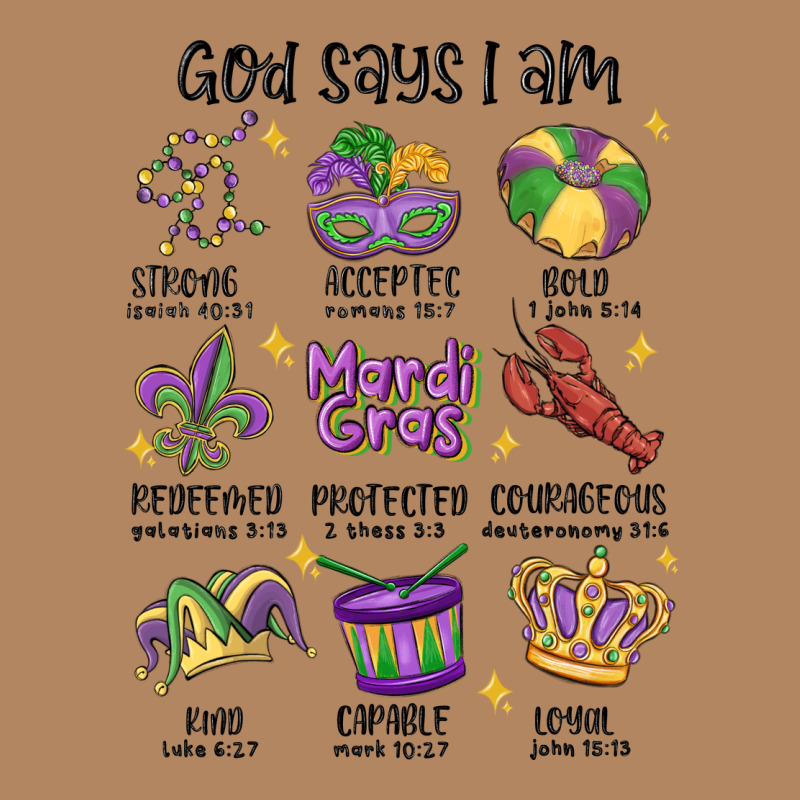 God Says I Am Mardi Gras Long Sleeve Tee by MaliasSmallBusiness | Teevron