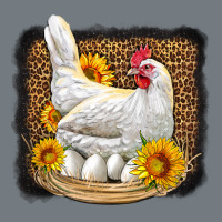 Perched Chicken With Sunflowers Leopard Background Heavyweight Sweatshirt | Teevron