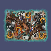 Bucking Bronco Rodeo Revolver Western Background Vintage Tee | Teevron