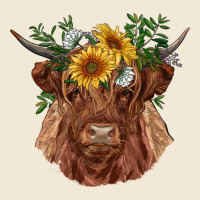 Highland Cow With Sunflowers Ladies Tee | Teevron