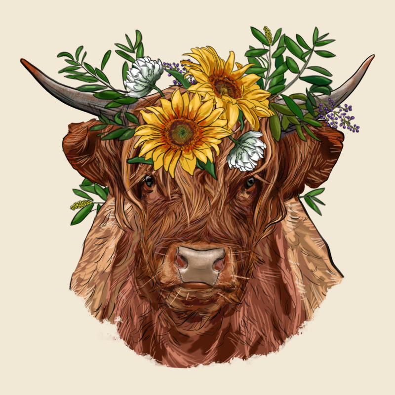 Highland Cow With Sunflowers Ladies Tee by RanaPortraitStore | Teevron