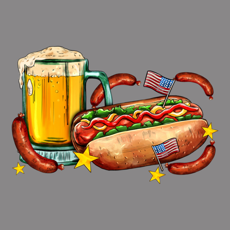 Hot Dog And Beer With Stars And Usa Flags Vintage Tee by AdoDesignShop | Teevron