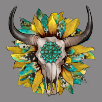 Boho Bullskull With Sunflower And Gemstone Vintage Tee | Teevron