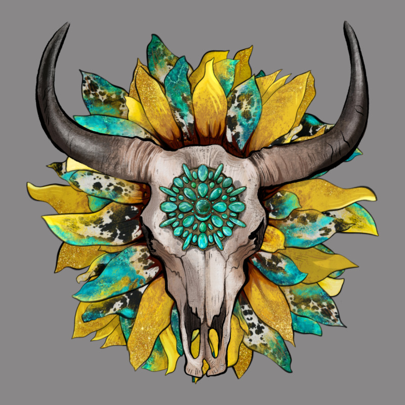 Boho Bullskull With Sunflower And Gemstone Vintage Tee by Artiststas | Teevron