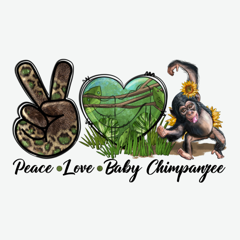 Leopard Peace Love Baby Chimpanzee Urban Heavy Tee by LillyAllenDesigns | Teevron