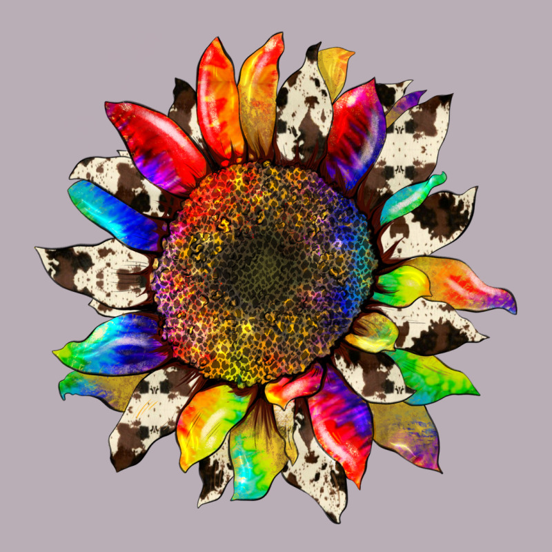 Tie Dye Sunflower With Cowhide Vintage Tee by Artiststas | Teevron