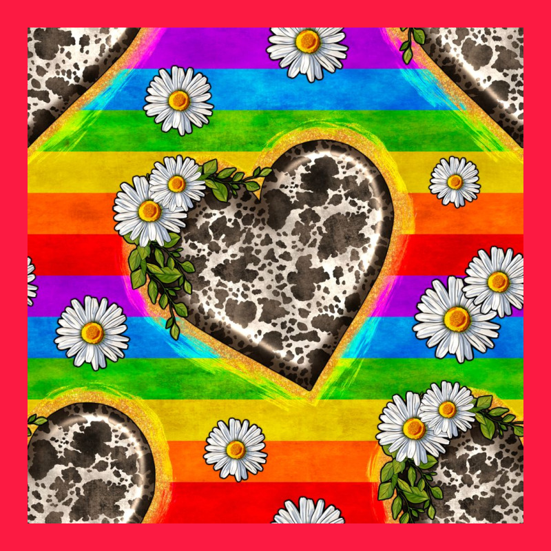 Pride Lgbtq+ Cowhide Hearts And Daisy Patterns Zipper Hoodie by BundleAndBundleShop | Teevron