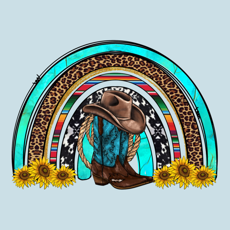 Western Cowboy Boots Sunflowers Rainbow Ladies Tee by RanaPortraitStore | Teevron