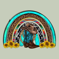 Western Cowboy Boots Sunflowers Rainbow Ladies Tee | Teevron