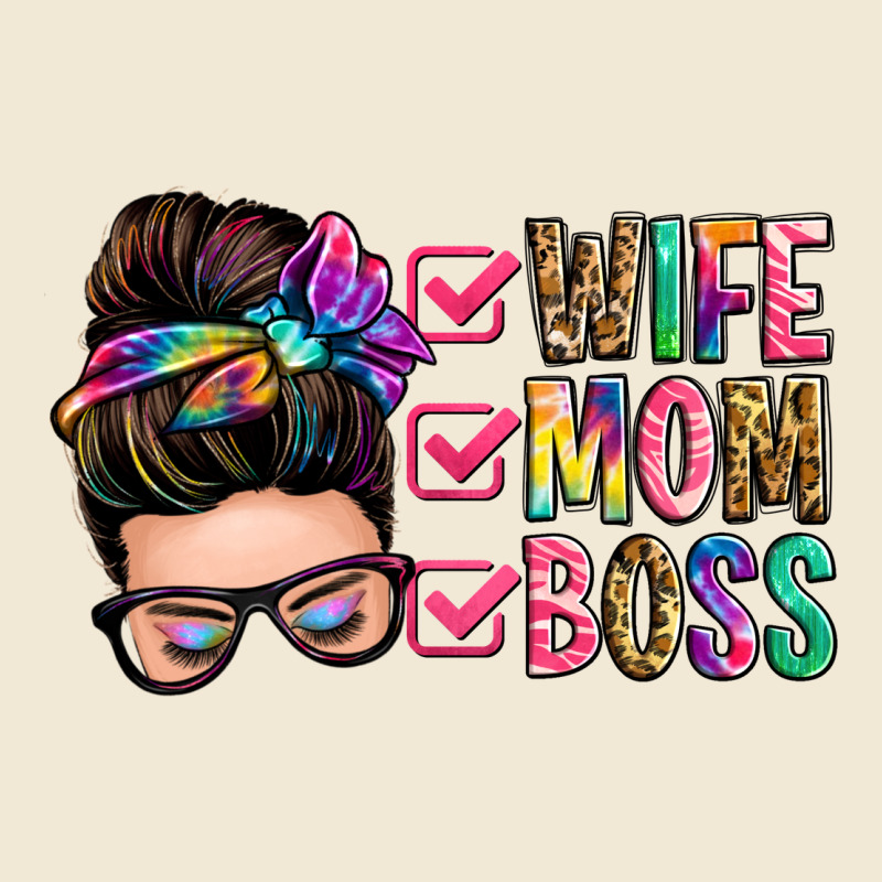 Wife Mom Boss Messy Bun Premium Tee by Zillion Design Studio | Teevron