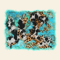 Turquoise Cowhide Leopard Background Vintage Tee | Teevron