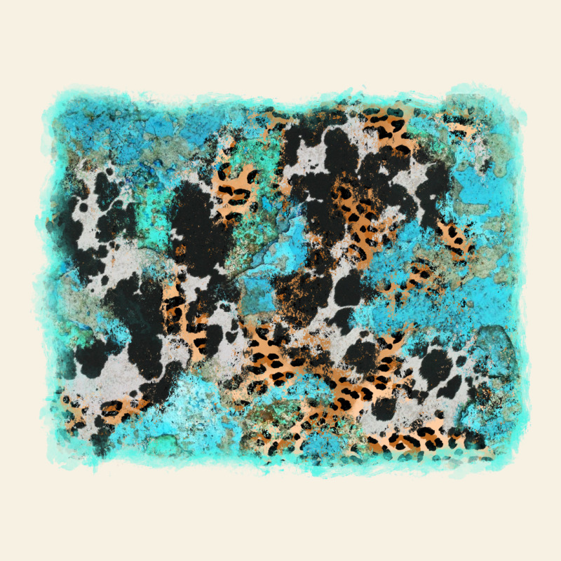 Turquoise Cowhide Leopard Background Vintage Tee by AdoDesignShop | Teevron