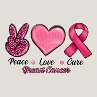 Breast Cancer Peace Love Cure Heavy Core Tee | Teevron