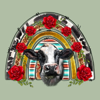 Black And White Baby Cow Floral Rose Rainbow Urban Heavy Tee | Teevron