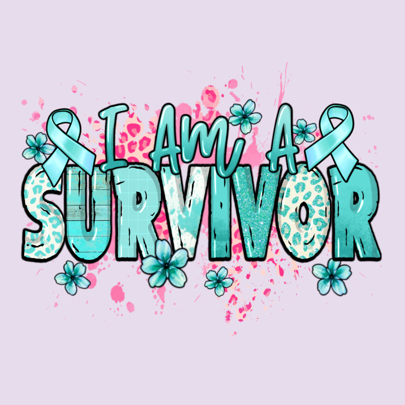 I Am A Survivor Teal Ribbon Ovarian Cancer Premium Hoodie by NancyCooperArtShop | Teevron