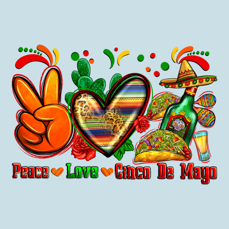 Peace Love Cinco De Mayo Ladies Tee by Zillion Design Studio | Teevron