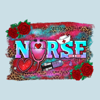 Valentine's Day Nurse With Leopard And Turquoise Background Ladies Tee | Teevron