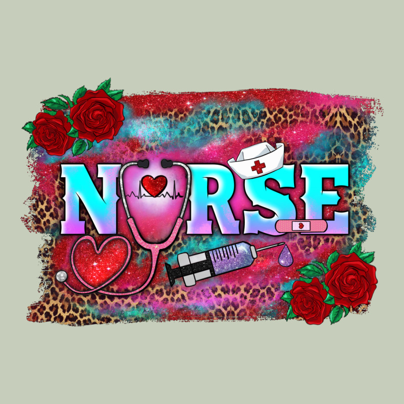 Valentine's Day Nurse With Leopard And Turquoise Background Ladies Tee by RanaPortraitStore | Teevron